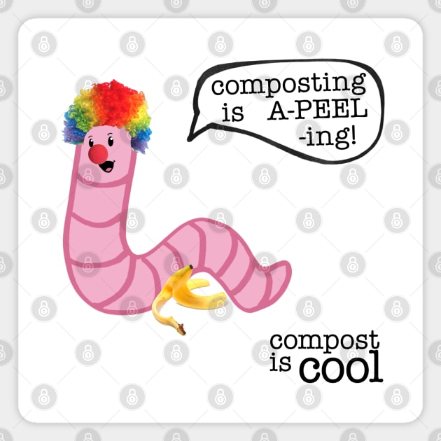 compost worm (clown) Magnet by mystudiocreate